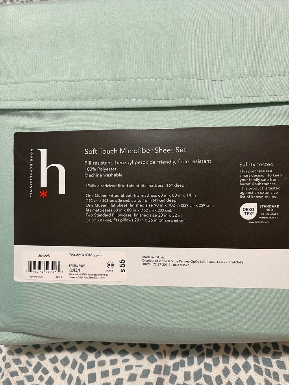 Soft Touch Microfiber Sheet Set - Mint (Queen)